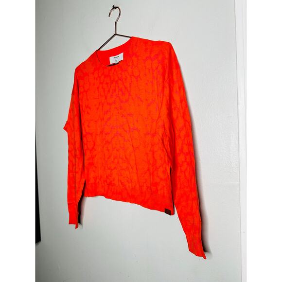 ONE TEASPOON Neon Coral Leopard Long Sleeve Knit Sweater NWT size Medium - Picture 4 of 13